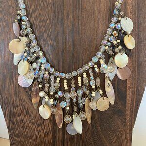 Vintage crystal and shell necklace
